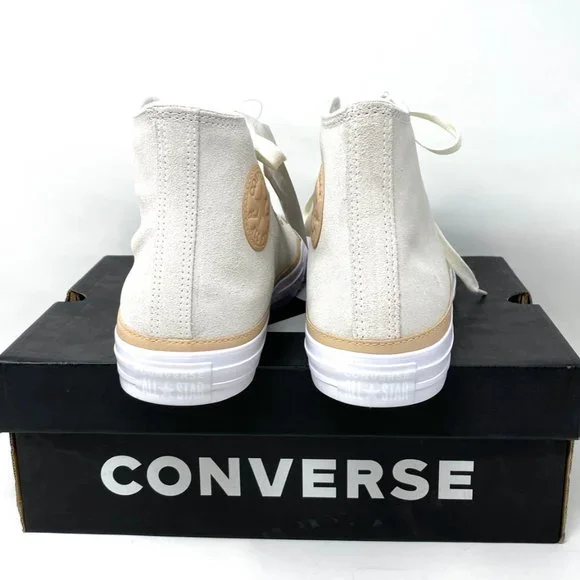 CONVERSE Men's Size 9.5 165921C CT All Star Hi OG Basketball White Suede Sneaker - Picture 4 of 10